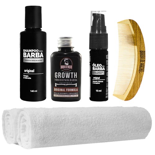 Kit para Barba Óleo + Shampoo - 2 Toalhas Usebarba