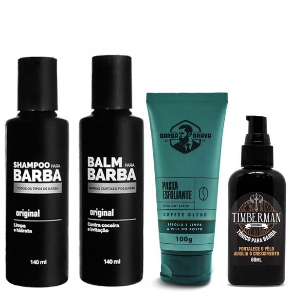 Kit para Barba Produtos Tônico Shampoo Esfoliante Aproveite - Vários