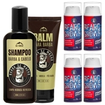Kit Para Barba Shampoo Balm + 4 Tônicos Para Crescimento de Fios