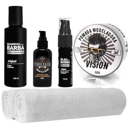 Kit para Barba Shampoo Óleo 2 Toalhas Tônico Usebarba