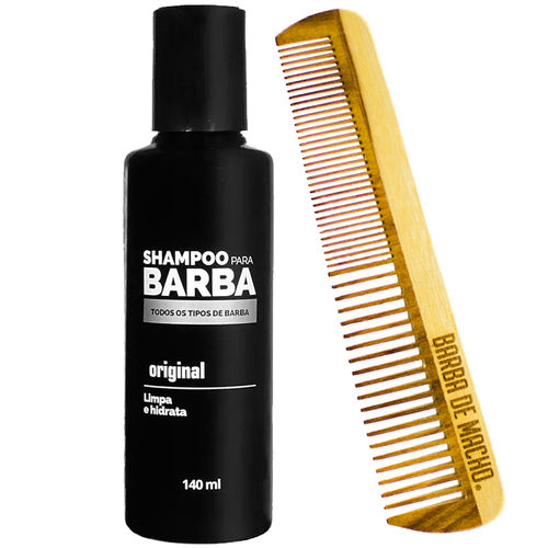 Kit para Barba Shampoo + Pente de Madeira Usebarba