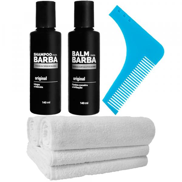 Kit Barbeiro Balm Shampoo Alinhador Toalhas Usebarba - Use Barba