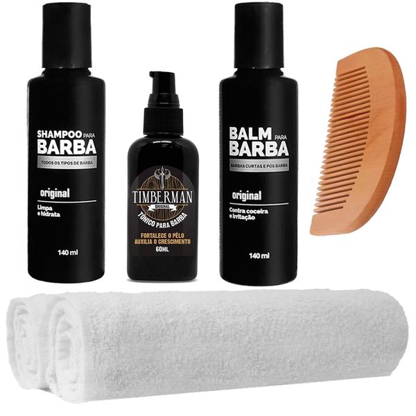 Kit para Barba Shampoo Tônico Balm 2 Toalhas Usebarba - Use Barba