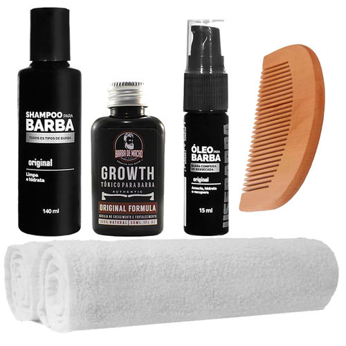 Kit para Barba Tônico Shampoo Óleo 2 Toalhas Usebarba