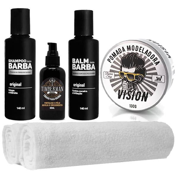 Kit para Barbearia Balm 2 Toalhas Shampoo Tônico Usebarba - Use Barba