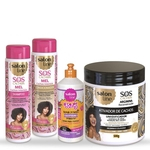 Kit para Cabelos Crespos Shampoo, Condicionador, Creme de Pentear e Ativador - Salon Line