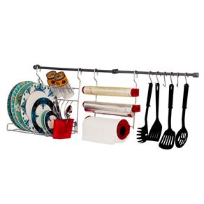 Kit para Cozinha Metaltru - 10 Peças - Cromo/Vermelho
