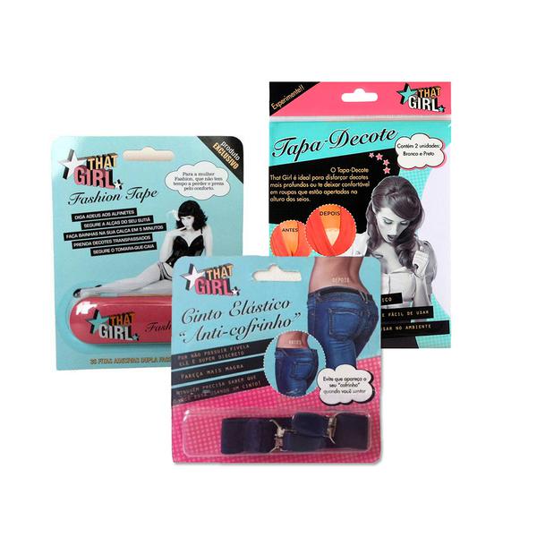 Kit para Cuidado Estético Feminino - Fashion Tape,cinto Elástico e Tapa Decote -that Girl