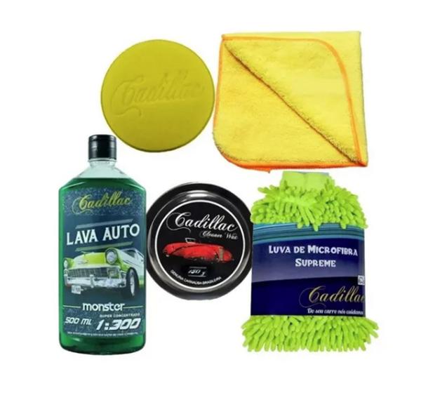 Kit para Lavar Carros Shampoo e Cera Automotivo Cadillac