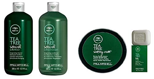 Kit Paul Mitchell Tea Tree Special Shampoo - Condicionador - Sabonete - Shaping Cream