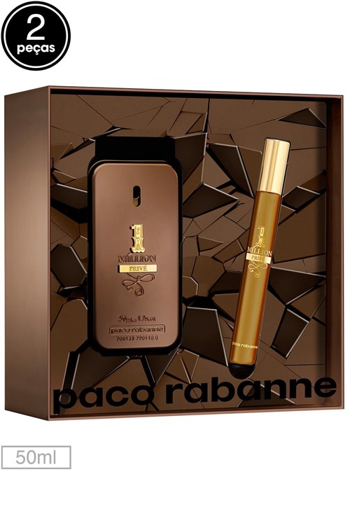 Kit 2pçs Perfume Masculino Paco Rabanne One Million Privé 50ml