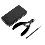 Kit 2Pcs / Set Professional unha ferramenta de Cuidados Ingrown Toenail Clipper Cuticle Nipper (Black)