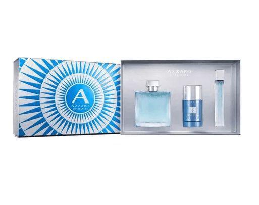Kit Perfume Azzaro Chrome Masculino Eau de Toilette 100ml + 15ml + Desodorante 75ml