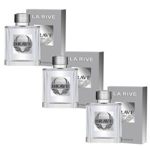 Kit 3 Perfume Brave Masculino La Rive Edt 100ml