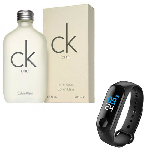 Kit Perfume Ck One 200ml com Relógio Smartband M3 Lançamento