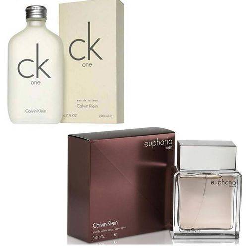Kit Perfume Euphoria Masculino 100ml e Calvin Klein Ck One 200ml