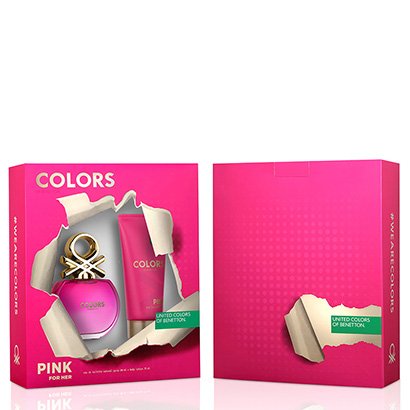 Kit Perfume Feminino Colors Pink Benetton Eau de Toilette 80ml + Body Lotion 75ml