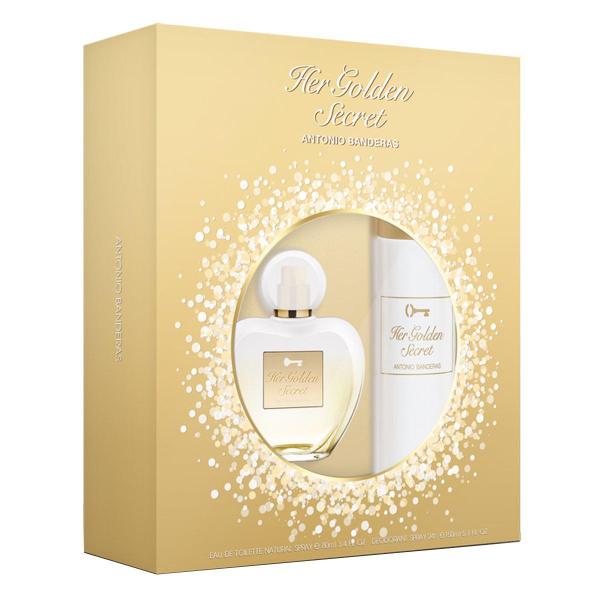 Kit Perfume Feminino Her Golden Secret Antonio Banderas EDT 80ml + Body Lotion 75ml