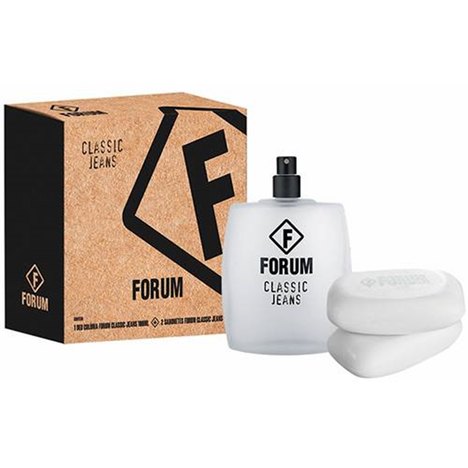 Kit Perfume Forum Classic Jeans Unissex Eau de Toilette 100Ml + 2 Sabonetes Forum 90G