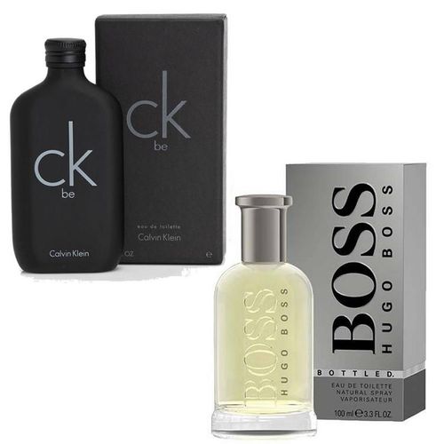 Kit Perfume Hugo Boss Bottled Edt Masculino 100ml e Calvin Klein Ck Be 100ml