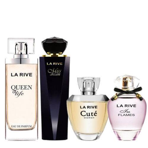 Kit Perfume La Rive Queen Of Life 75ml + Miss Dream 100ml + In Flames 90ml + Cuté 100ml Feminino.