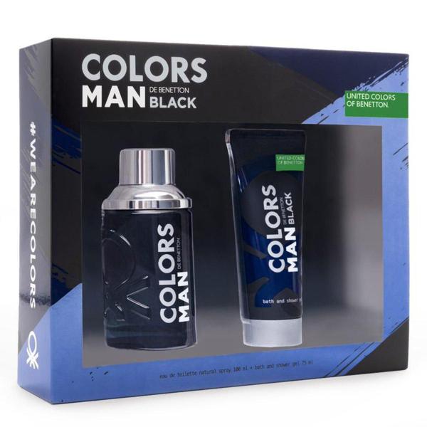 Kit Perfume Masculino Colors Black Benetton EDT 100ml + Gel 75ml