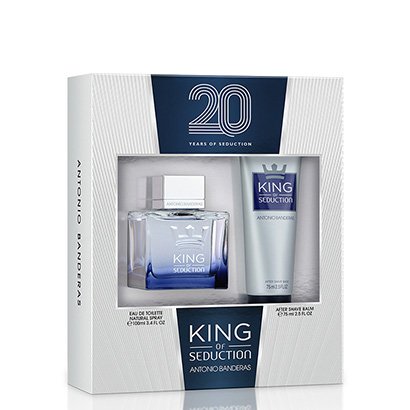 Kit Perfume Masculino King Of Sedction Antonio Banderas Eau de Toilette 100ml + Balm Pós Barba 75ml