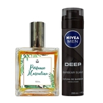 Kit Perfume Masculino Menta 100ml + Espuma de Barbear Nivea Deep Black 200ml