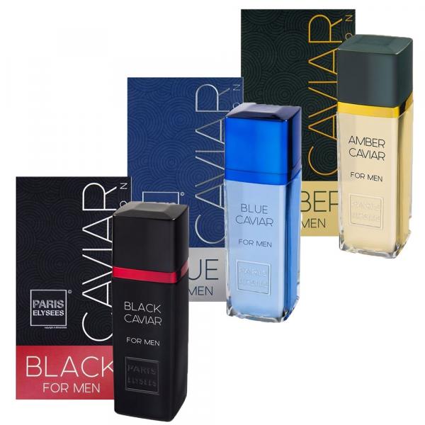 Kit 3 Perfume Paris Elysees - Amber, Black e Blue Caviar