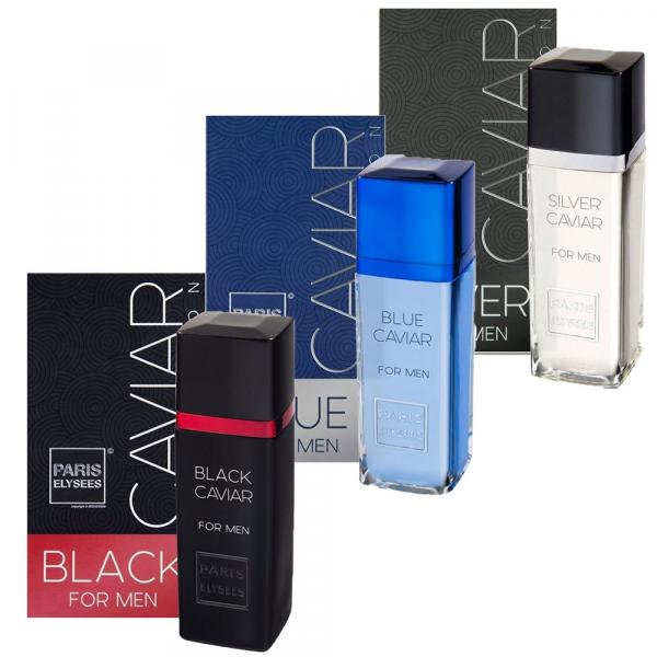 Kit 3 Perfume Paris Elysees - Black + Silver + Blue Caviar