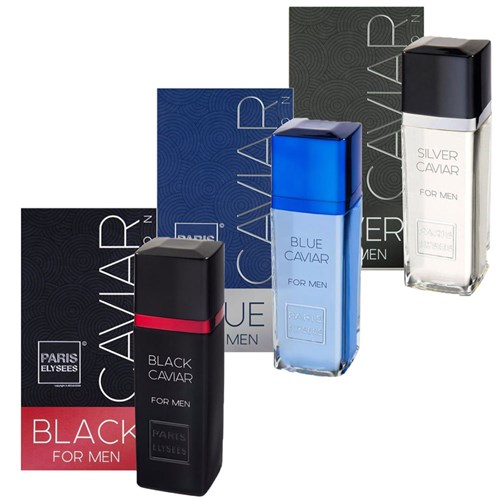 Kit Perfume Paris Elysees - Black, Silver e Blue Caviar