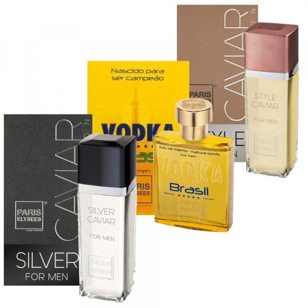 Kit 3 Perfume Paris Elysees - Silver + Style + Vodka Brasil