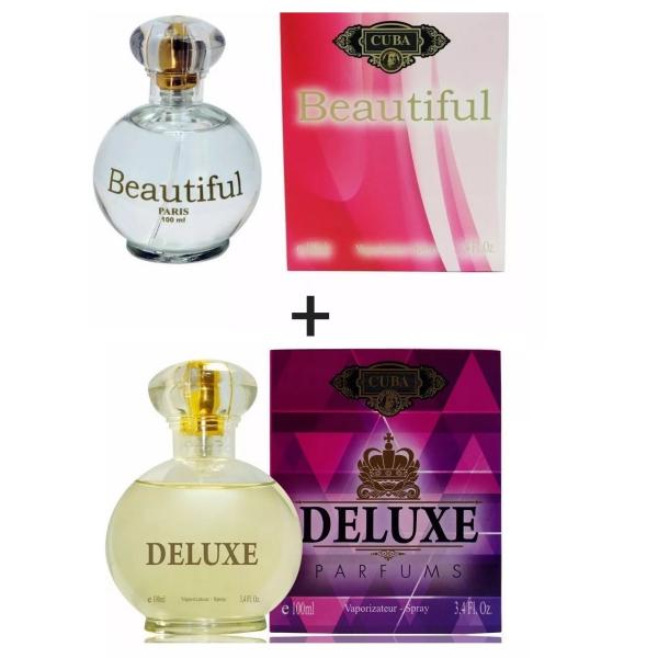Kit 2 Perfumes Cuba 100ml Cada Beautiful + Deluxe