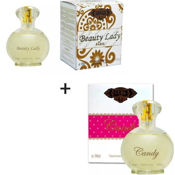 Kit 2 Perfumes Cuba 100ml Cada Beauty Lady + Candy