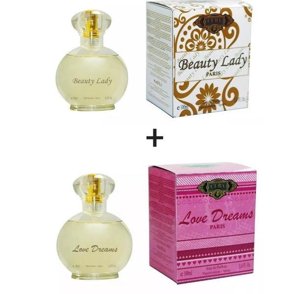Kit 2 Perfumes Cuba 100ml Cada Beauty Lady + Love Dreams