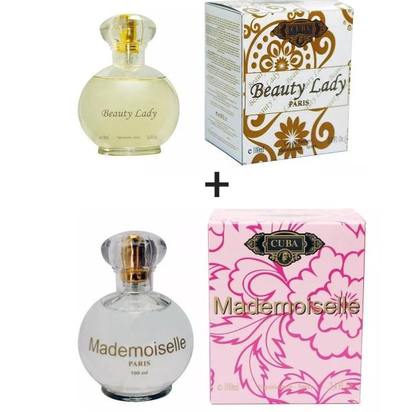 Kit 2 Perfumes Cuba 100ml Cada Beauty Lady + Mademoiselle