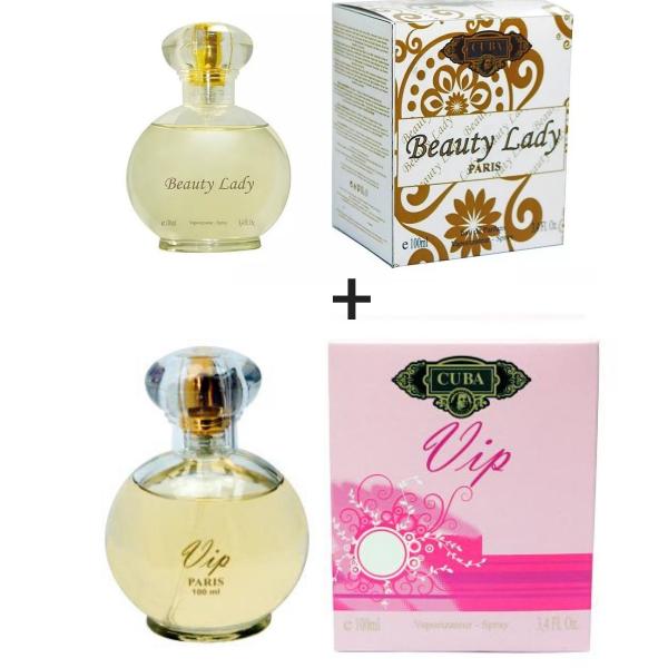 Kit 2 Perfumes Cuba 100ml Cada Beauty Lady + Vip
