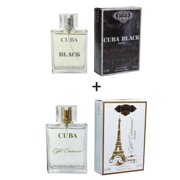 Kit 2 Perfumes Cuba 100ml Cada Black + Eiffel Centennial