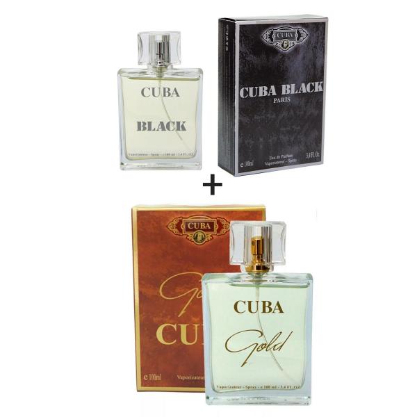 Kit 2 Perfumes Cuba 100ml Cada Black + Gold
