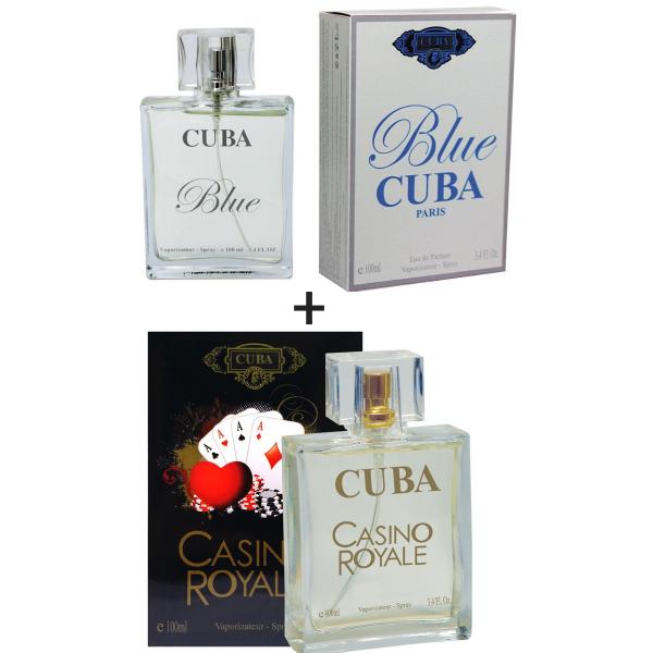 Kit 2 Perfumes Cuba 100ml Cada Blue + Casino Royale