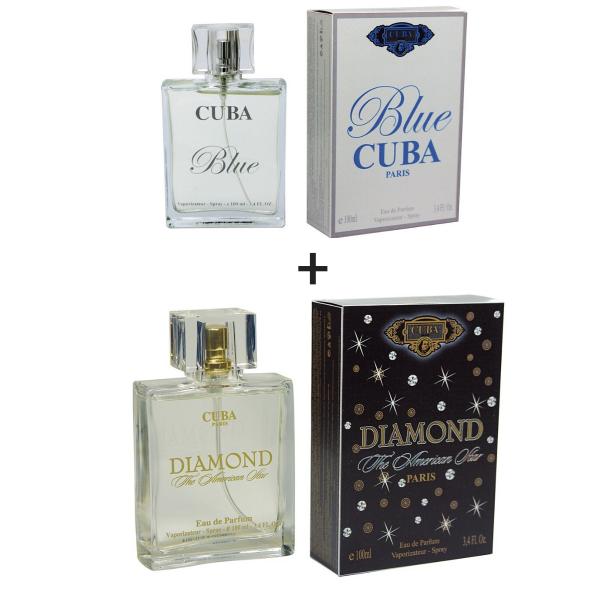 Kit 2 Perfumes Cuba 100ml Cada Blue + Diamond