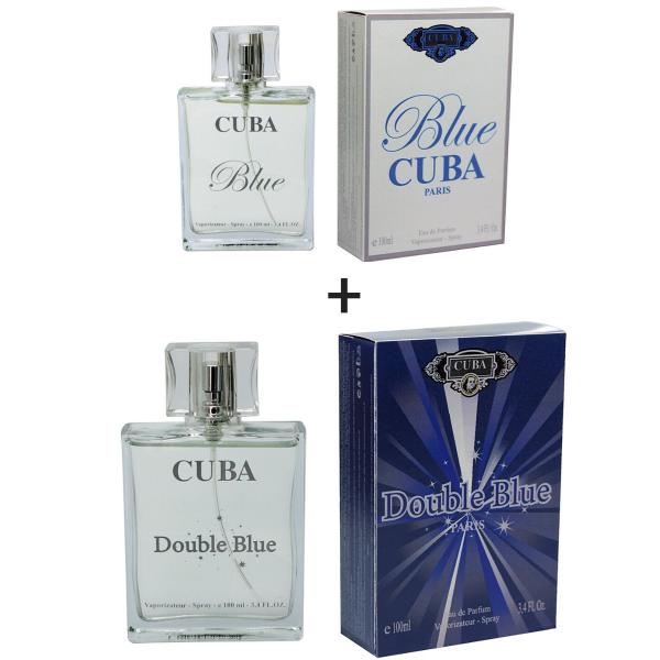Kit 2 Perfumes Cuba 100ml Cada Blue + Double Bleu