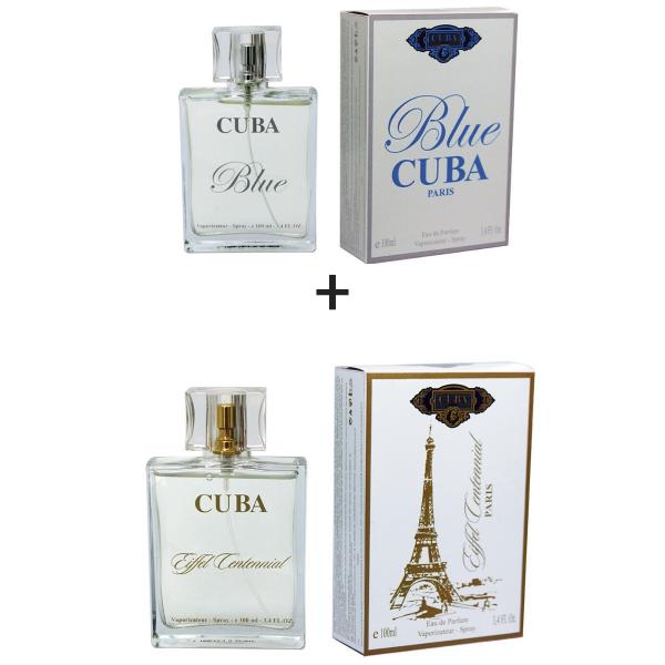 Kit 2 Perfumes Cuba 100ml Cada Blue + Eiffel Centennial