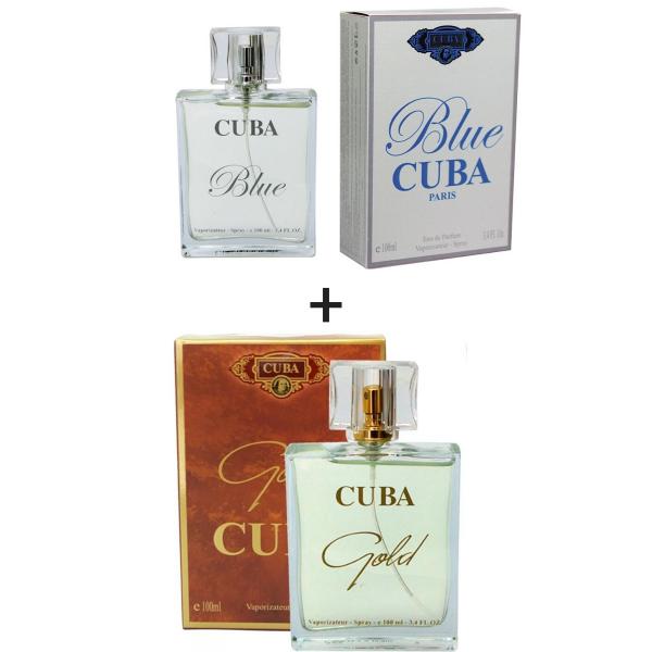 Kit 2 Perfumes Cuba 100ml Cada Blue + Gold
