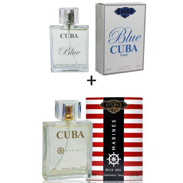 Kit 2 Perfumes Cuba 100ml Cada Blue + Marines