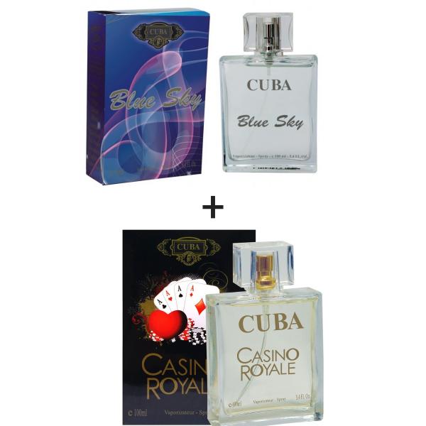 Kit 2 Perfumes Cuba 100ml Cada Blue Sky + Casino Royale