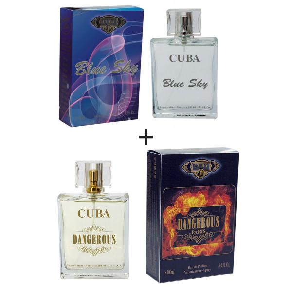Kit 2 Perfumes Cuba 100ml Cada Blue Sky + Dangerous