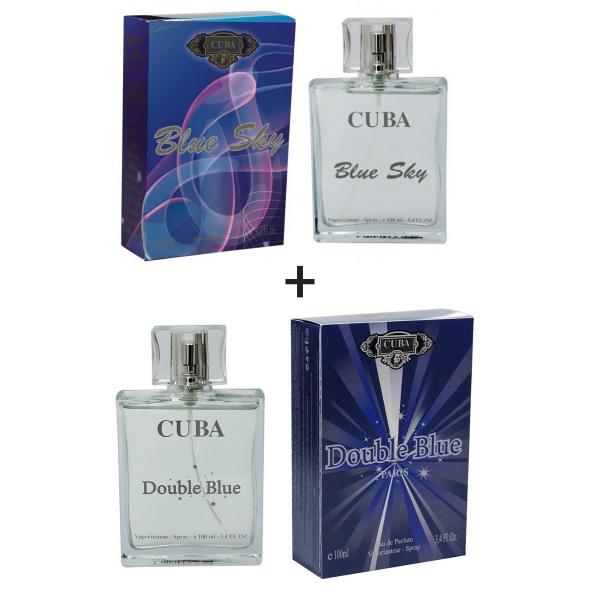 Kit 2 Perfumes Cuba 100ml Cada Blue Sky + Double Bleu
