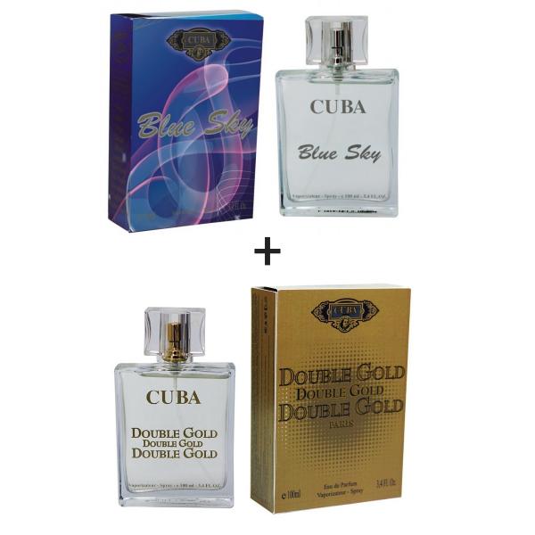 Kit 2 Perfumes Cuba 100ml Cada Blue Sky + Double Gold