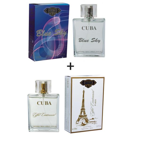 Kit 2 Perfumes Cuba 100ml Cada Blue Sky + Eiffel Centennial